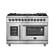 Front. Forno Appliances - Massimo 6.58 cu.ft. Freestanding Double Oven Dual Fuel Convection Range with Steam Cleaning and French Doors - Stainless steel.