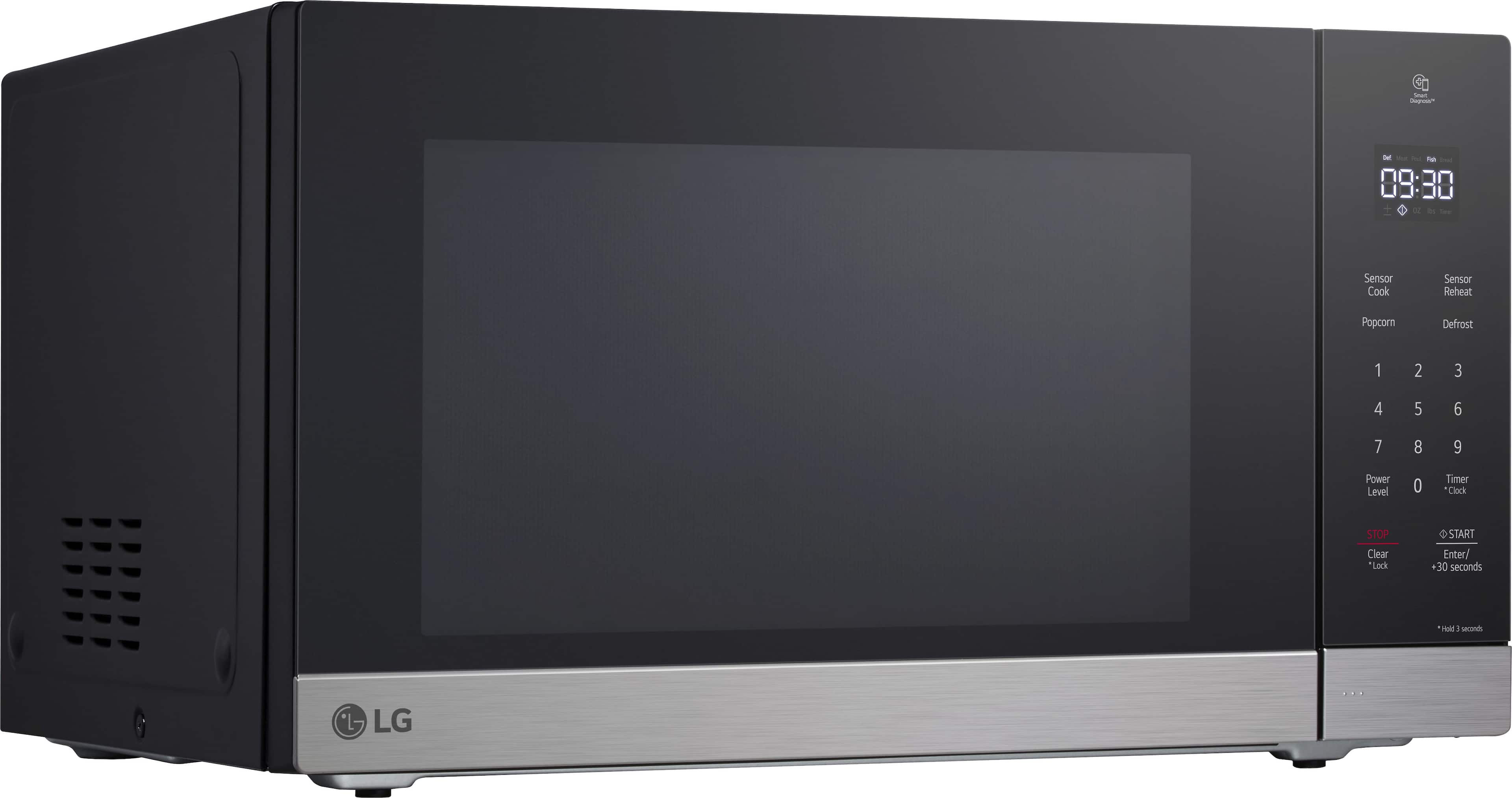Angle. LG - 1.5 Cu. Ft. Countertop Microwave with Sensor Cooking and Smart Inverter - Stainless Steel.