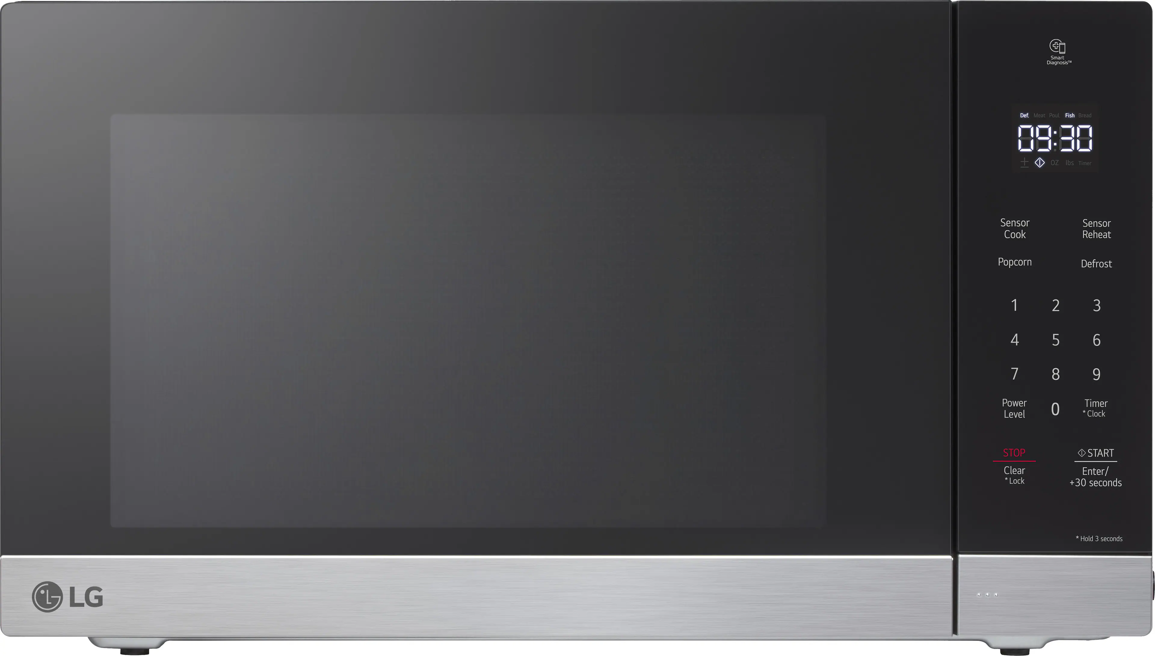 Front. LG - 1.5 Cu. Ft. Countertop Microwave with Sensor Cooking and Smart Inverter - Stainless Steel.