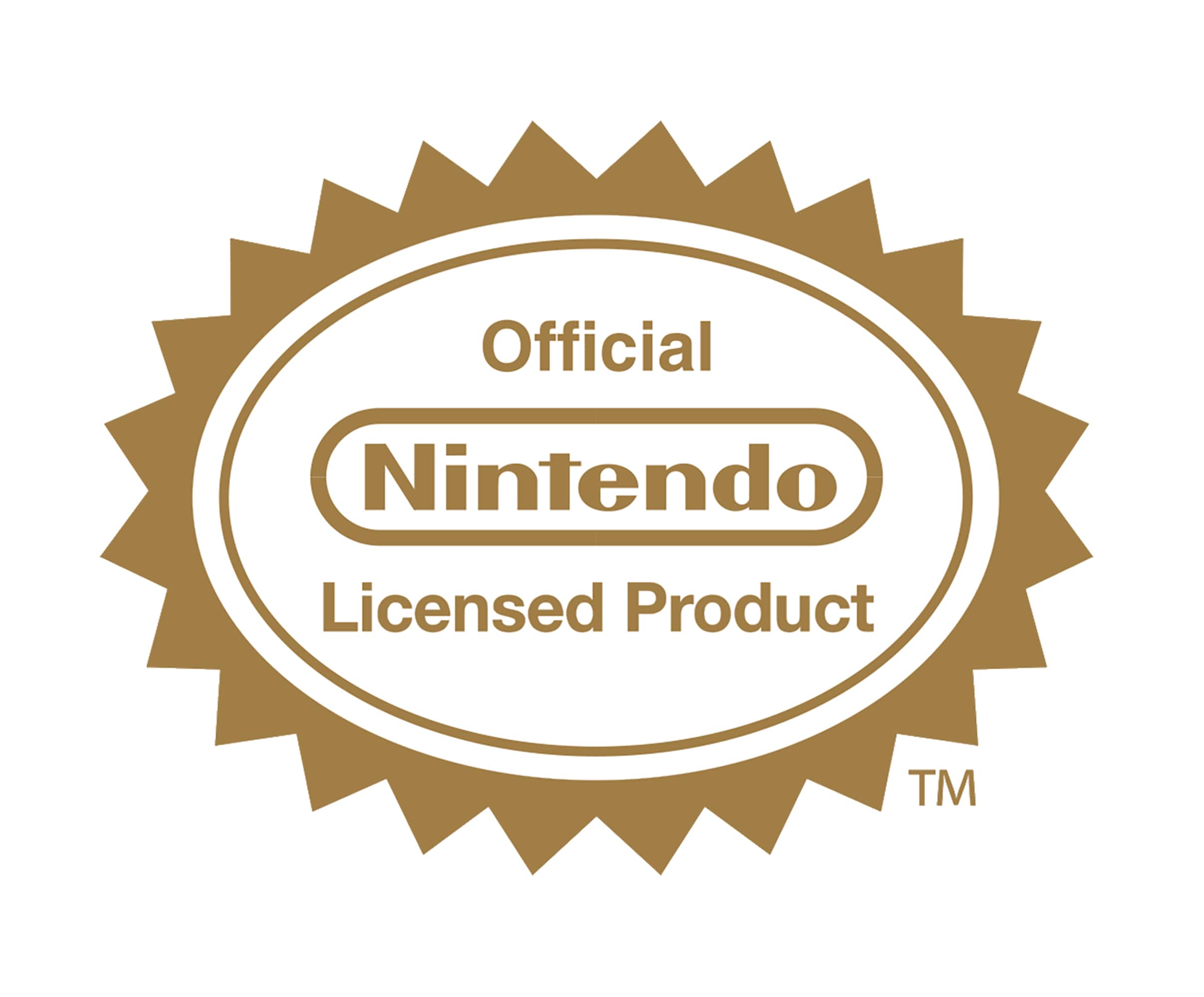 The image features a gold-colored seal with the words "Official Nintendo Licensed Product" written on it. The seal is placed on a white background, making it stand out prominently.