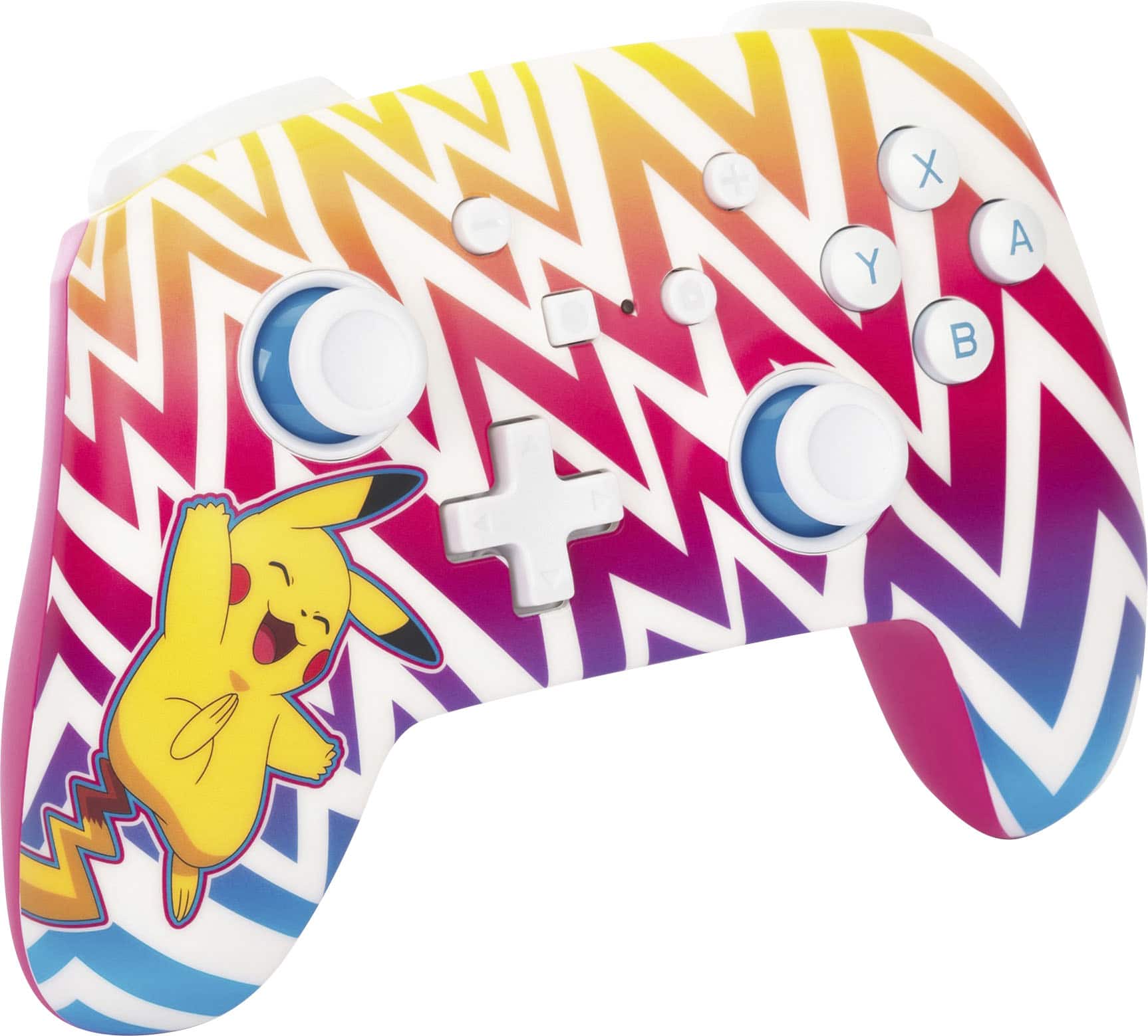 Angle. PowerA - Enhanced Wireless Controller for Nintendo Switch - Pikachu Vibrant.