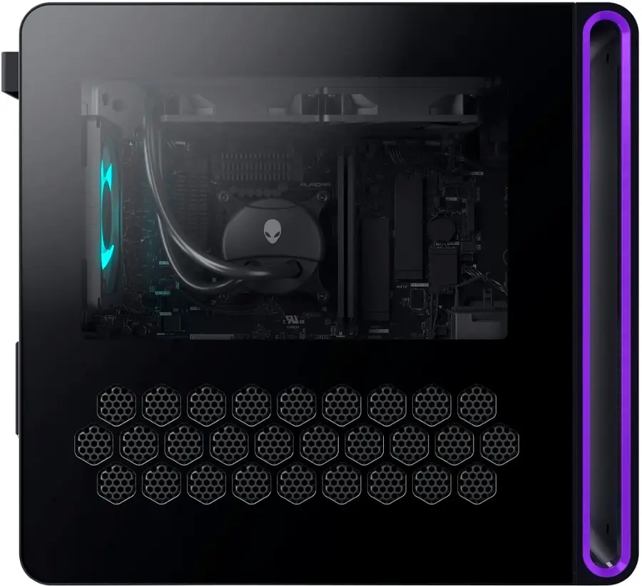 Alt View 2. Alienware - Aurora R16 Desktop – Intel Core i7 Processor 14700KF – NVIDIA GeForce RTX 4070 SUPER - 32GB Memory – 1TB SDD - Black.