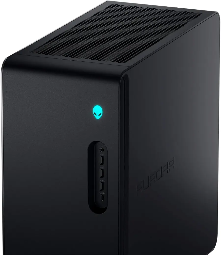 Left. Alienware - Aurora R16 Desktop - 14th Gen Intel Core i9 14900KF - 32GB Memory - NVIDIA GeForce RTX 4080 SUPER - 2TB SSD - Black.