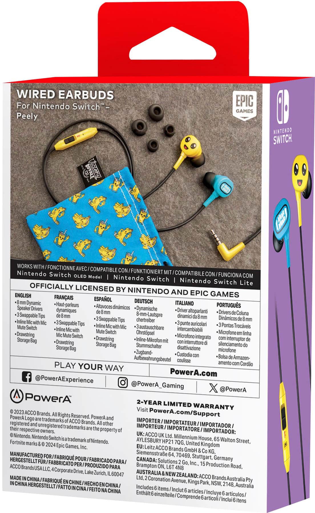 Alt View 26. PowerA - Wired Earbuds for Nintendo Switch - Fortnite Peely.