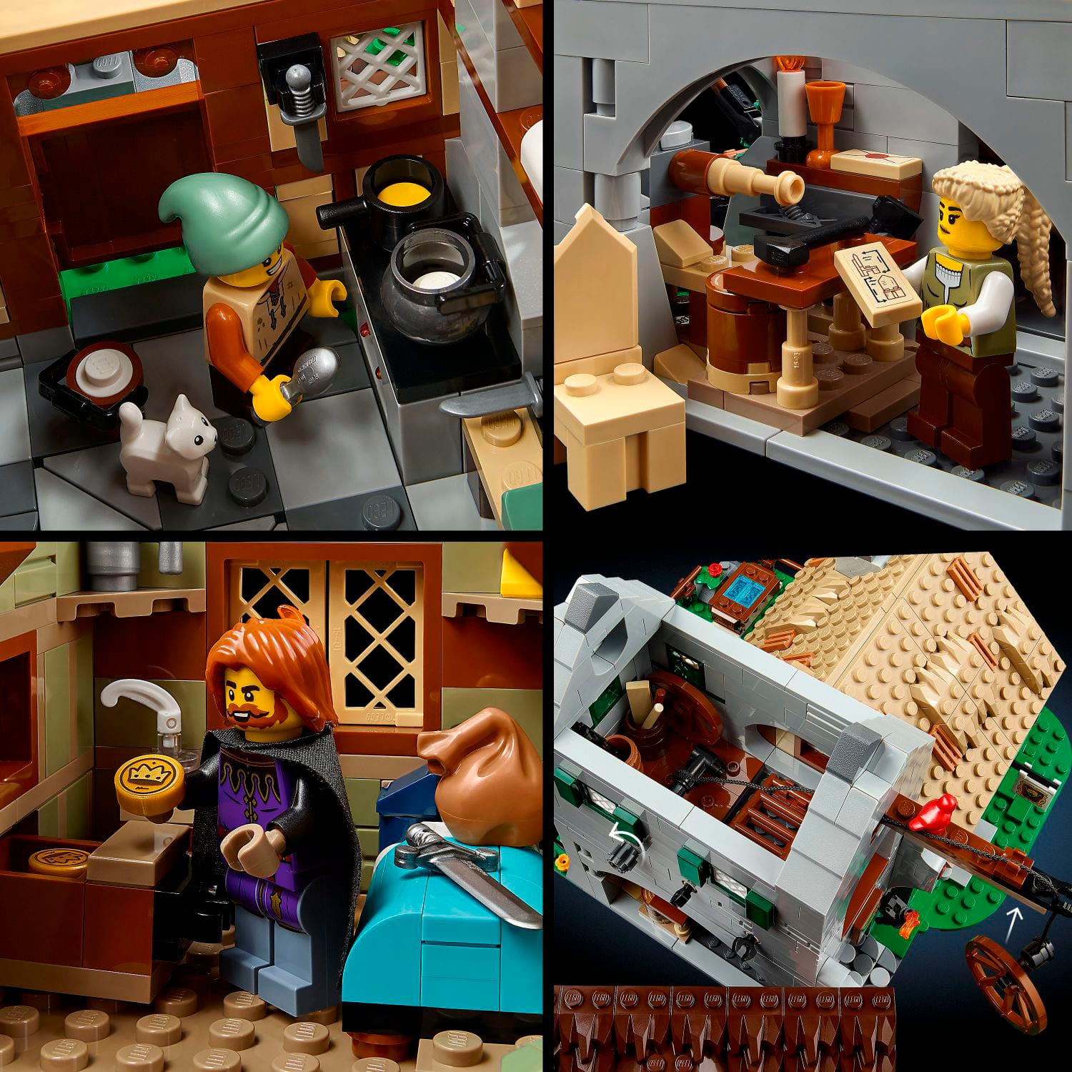 Left. LEGO - Icons Medieval Town Square Build and Display Castle Set 10332.