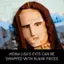 Corrected text: "Mona Lisa's eyes can be swapped with blank pieces."