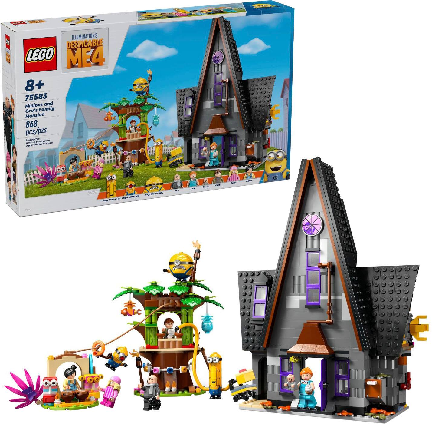 LEGO - Despicable Me 4 Minions and Gru's Family Mansion, Minions Toy House, 75583