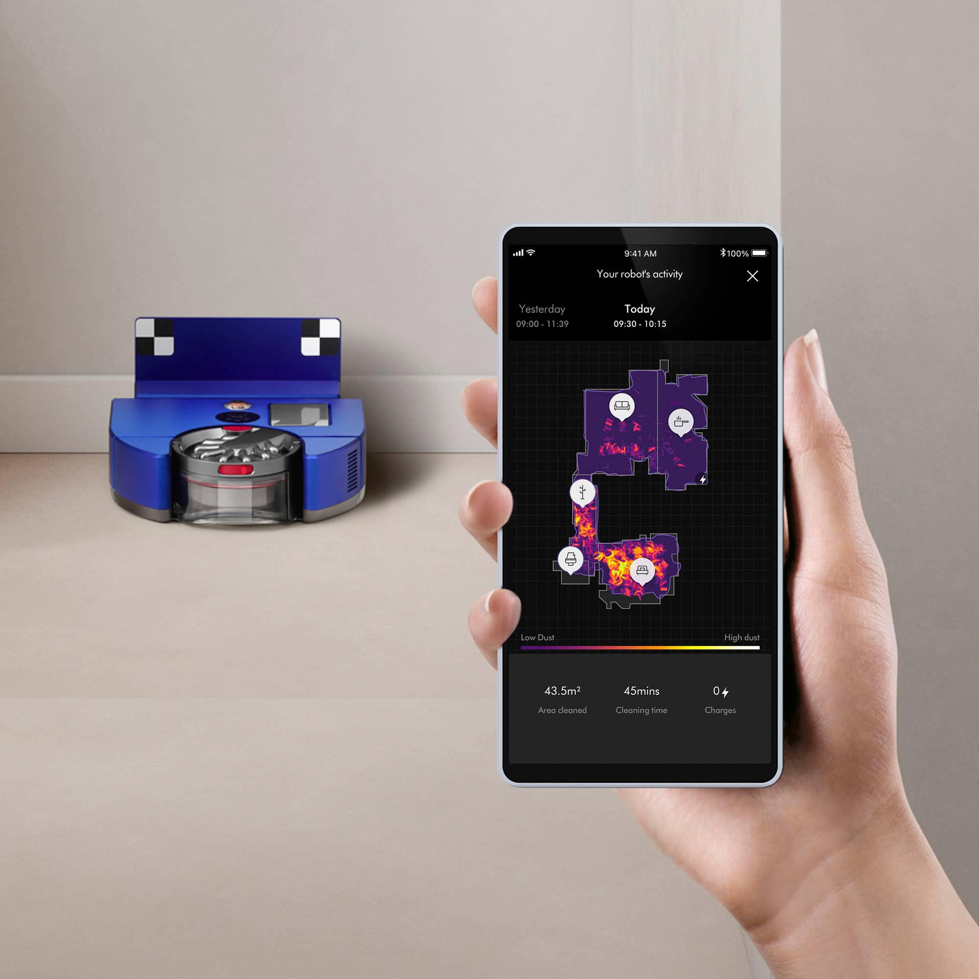 Alt View 25. Dyson - Dyson 360 Vis Nav Robot Vacuum - Blue/Nickel.