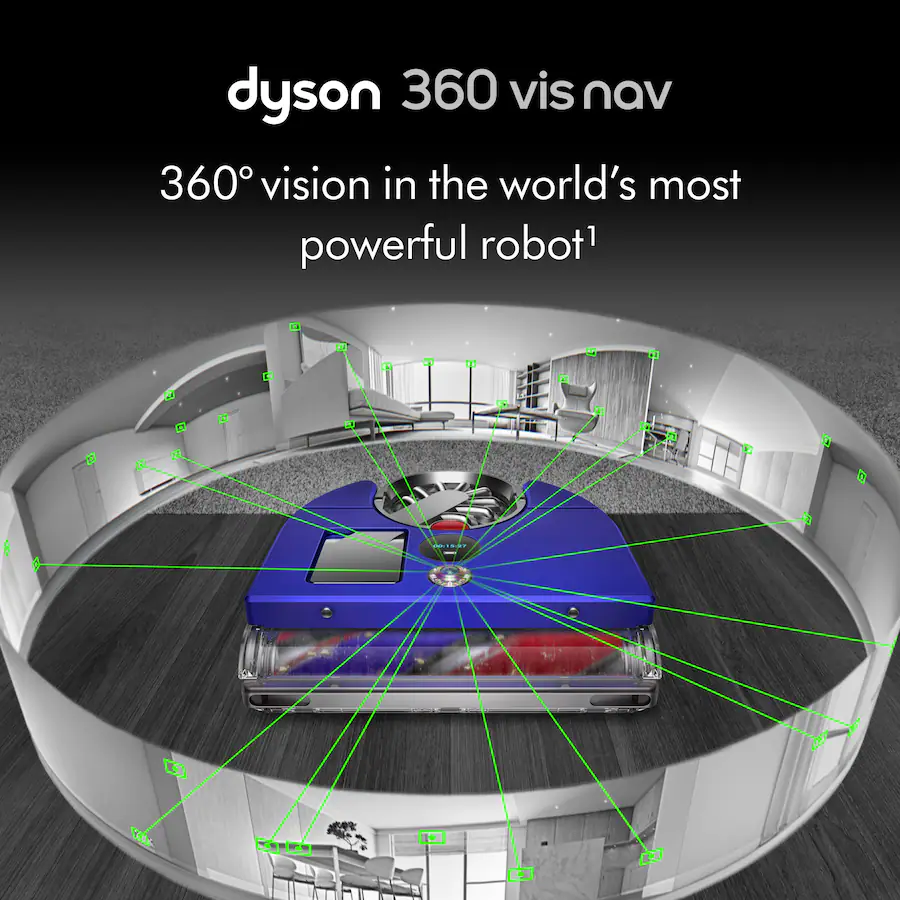 Dyson 360 Vis Nav Robot Vacuum Blue/Nickel 304619-01 - Best Buy