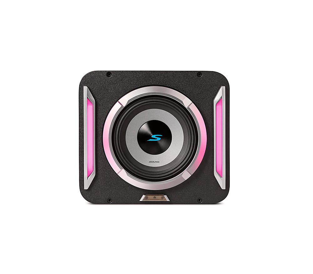 Alt View 16. Alpine - PrismaLink S2-Series 8" Single Voice Coil 2 ohm Preloaded Subwoofer Wedge Enclosure - Black.