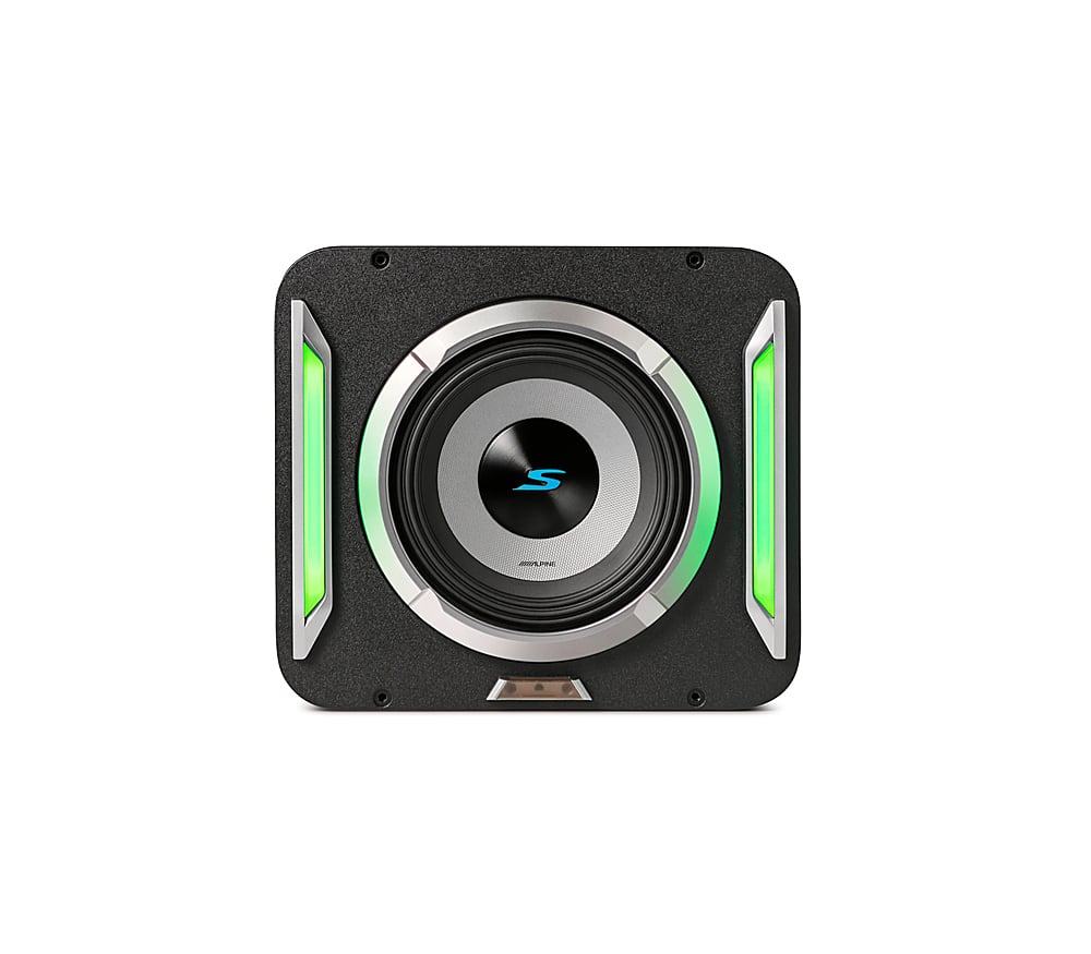 Alt View 17. Alpine - PrismaLink S2-Series 8" Single Voice Coil 2 ohm Preloaded Subwoofer Wedge Enclosure - Black.