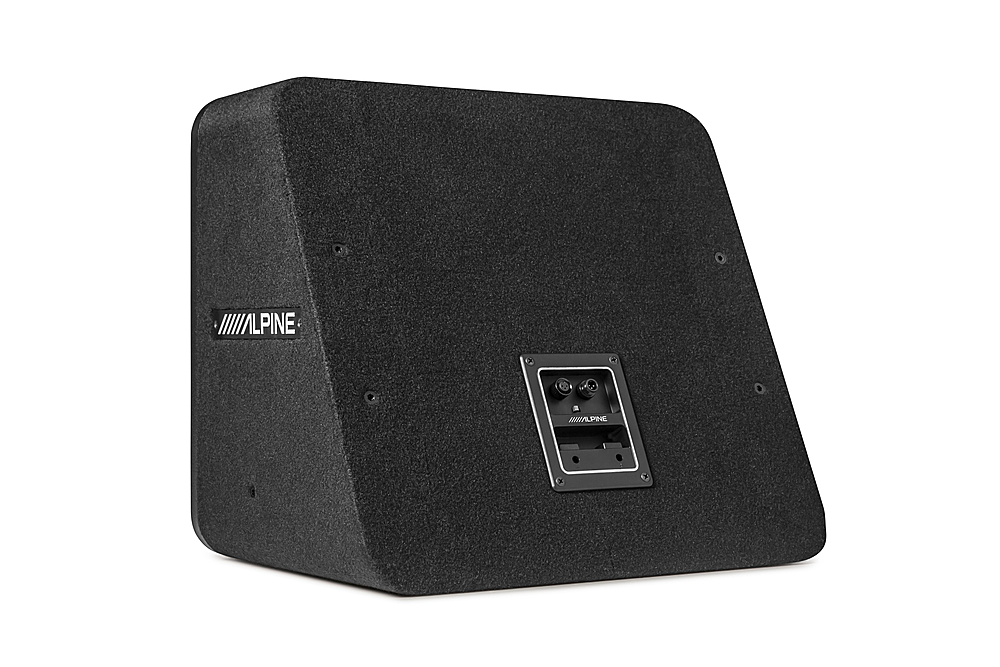 Back View: Alpine - PrismaLink S2-Series 12" Single Voice Coil 2 ohm Preloaded Subwoofer Wedge Enclosure - Black