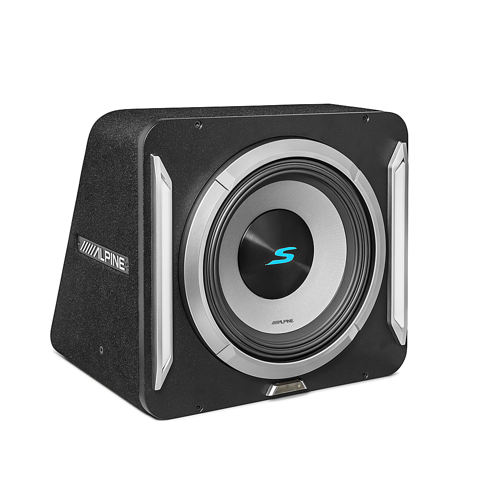 Angle View: Alpine - PrismaLink S2-Series 12" Single Voice Coil 2 ohm Preloaded Subwoofer Wedge Enclosure - Black