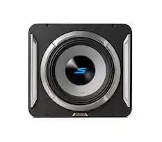 Front. Alpine - PrismaLink S2-Series 12" Single Voice Coil 2 ohm Preloaded Subwoofer Wedge Enclosure - Black.
