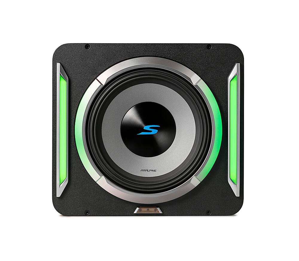 Alt View 17. Alpine - PrismaLink S2-Series 12" Single Voice Coil 2 ohm Preloaded Subwoofer Wedge Enclosure - Black.