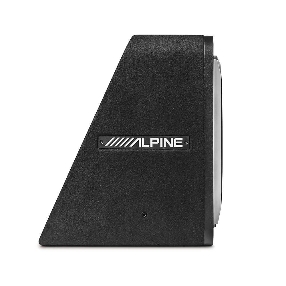 Left View: Alpine - PrismaLink S2-Series 12" Single Voice Coil 2 ohm Preloaded Subwoofer Wedge Enclosure - Black