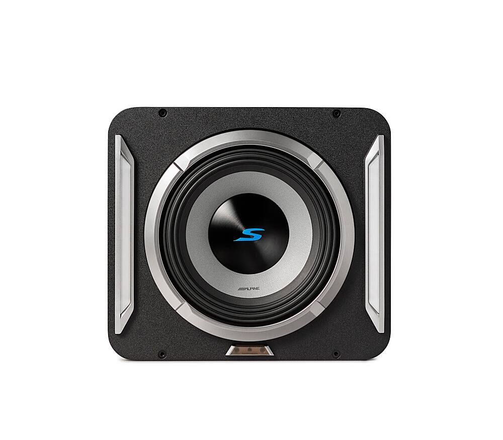 Front. Alpine - PrismaLink S2-Series 10" Single Voice Coil 2 ohm Preloaded Subwoofer Wedge Enclosure - Black.