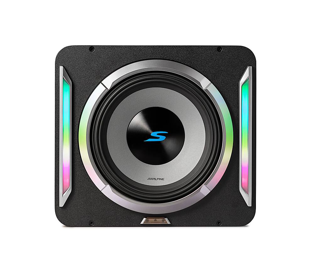 Alt View 11. Alpine - PrismaLink S2-Series 10" Single Voice Coil 2 ohm Preloaded Subwoofer Wedge Enclosure - Black.