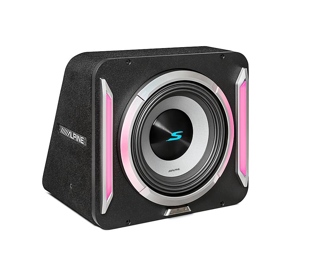 Alt View 12. Alpine - PrismaLink S2-Series 10" Single Voice Coil 2 ohm Preloaded Subwoofer Wedge Enclosure - Black.