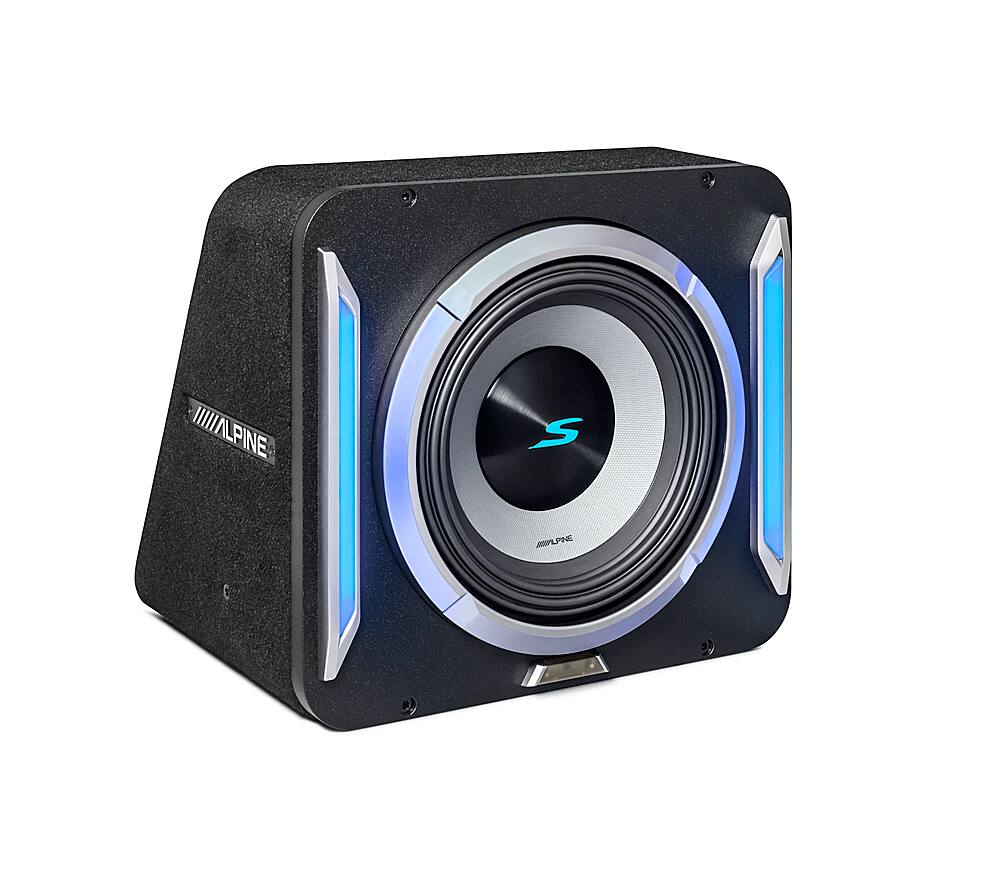 Alt View 14. Alpine - PrismaLink S2-Series 10" Single Voice Coil 2 ohm Preloaded Subwoofer Wedge Enclosure - Black.