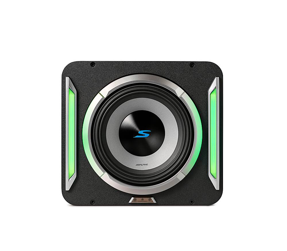 Alt View 17. Alpine - PrismaLink S2-Series 10" Single Voice Coil 2 ohm Preloaded Subwoofer Wedge Enclosure - Black.