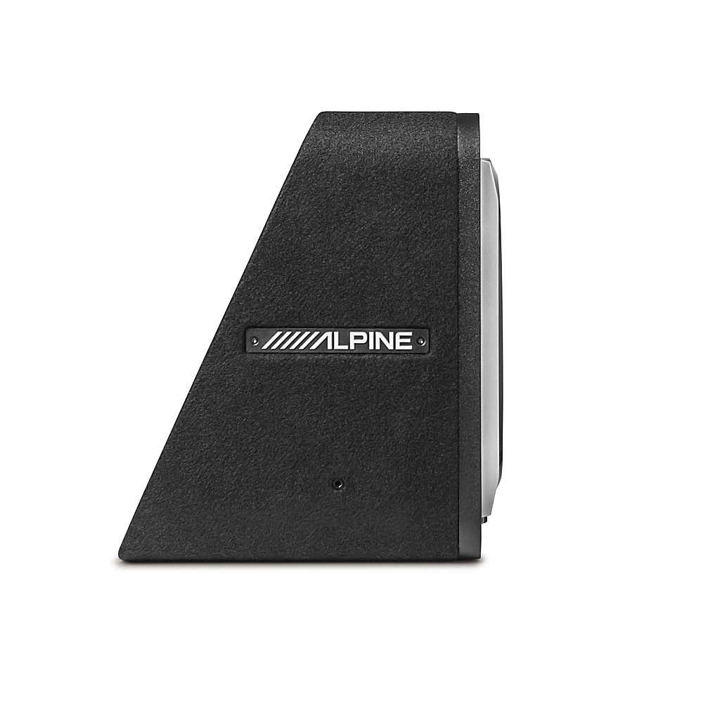 Left View: Alpine - PrismaLink S2-Series 10" Single Voice Coil 2 ohm Preloaded Subwoofer Wedge Enclosure - Black