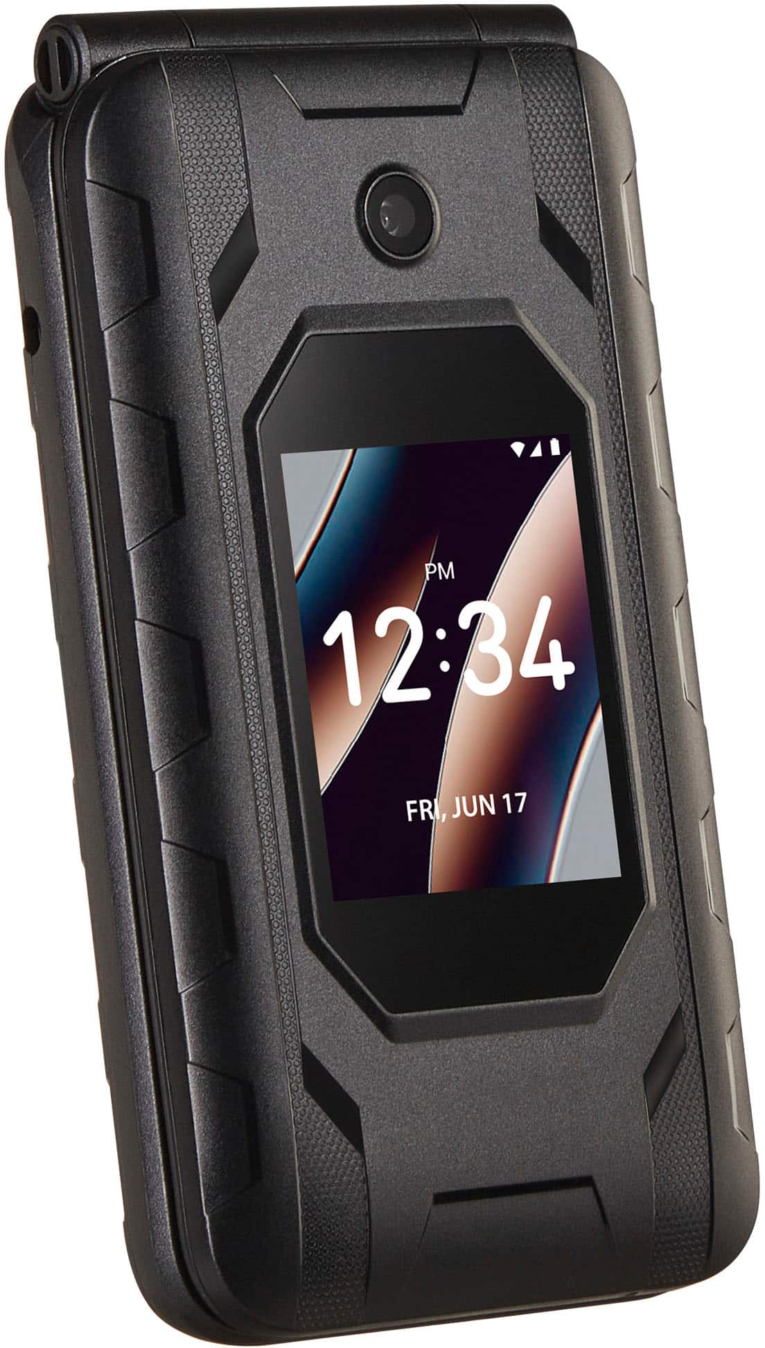 The image shows a cell phone displaying the time of 12:34 on Friday, June 17.