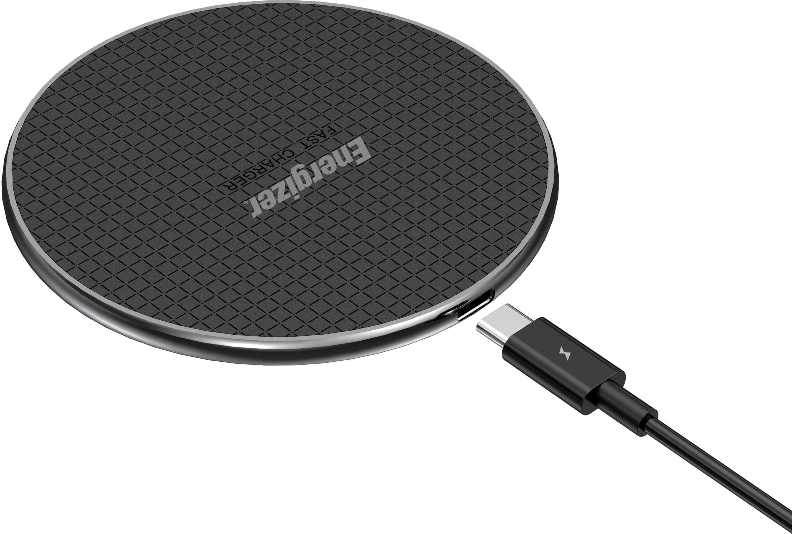 Alt View 12. Energizer - Max 15W Qi Certified Universal Wireless Charging Pad - USB-C Cable Included (AC Adapter not included) - Black.