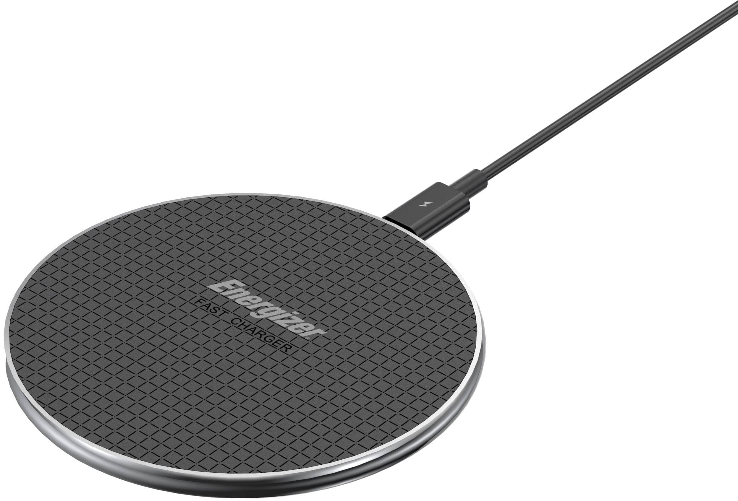 Energizer - Max 15W Qi Certified Universal Wireless Charging Pad - USB-C Cable Included (QC 3.0 or Power Deliver adapter REQUIRED) - Black - Alt_View_Zoom_1