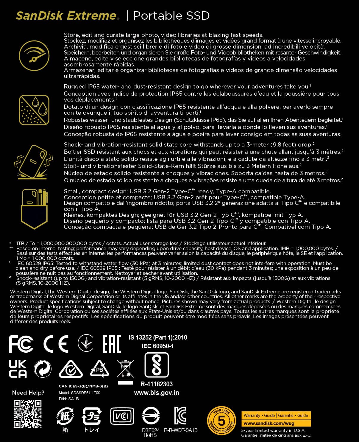 Alt View 14. SanDisk - Extreme Portable 1TB External USB-C NVMe SSD - Monterey.