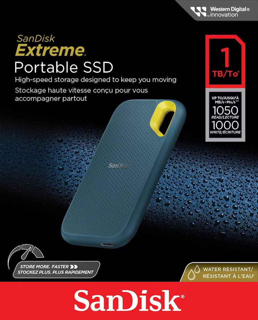 SanDisk Extreme Portable 1TB External USB C NVMe SSD Monterey SanDisk Extreme Portable 1TB External USB C NVMe SSD Monterey