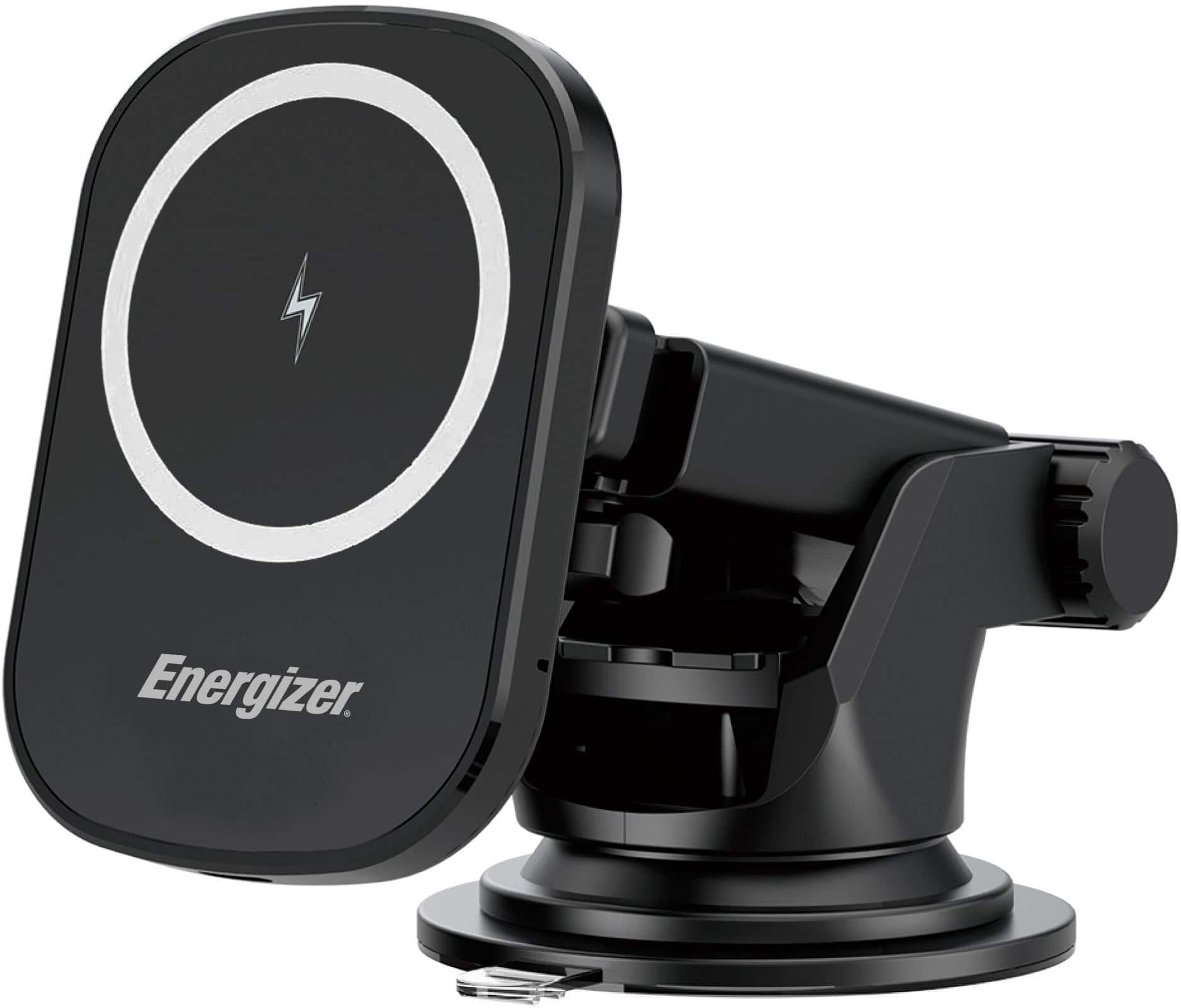 Front. Energizer - Ultimate 15W MagSafe Magnetic Universal 3-in-1 Wireless Car Charger/Mount with Vent, Dash and Windshield Mounts Included - Black.