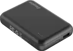 Front. Energizer - Ultimate Lithium 5,000mAh 18W MagSafe Magnetic Wireless Power Bank/ Portable Battery Charger with 3 Ports & LED Display - Black.
