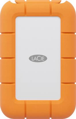 LaCie - Rugged Mini SSD 4TB Solid State Drive - USB 3.2 Gen 2x2, speeds up to 2000MB/s (STMF4000400) - Silver and Orange