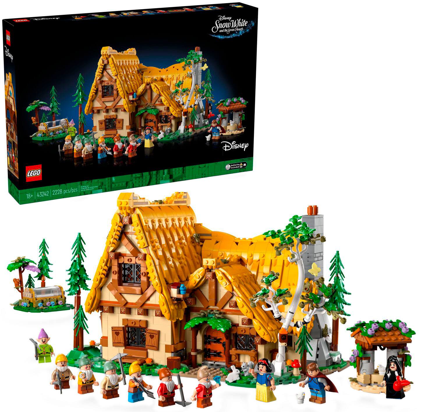 LEGO - Disney Snow White and the Seven Dwarfs’ Cottage Build and Display Set 43242