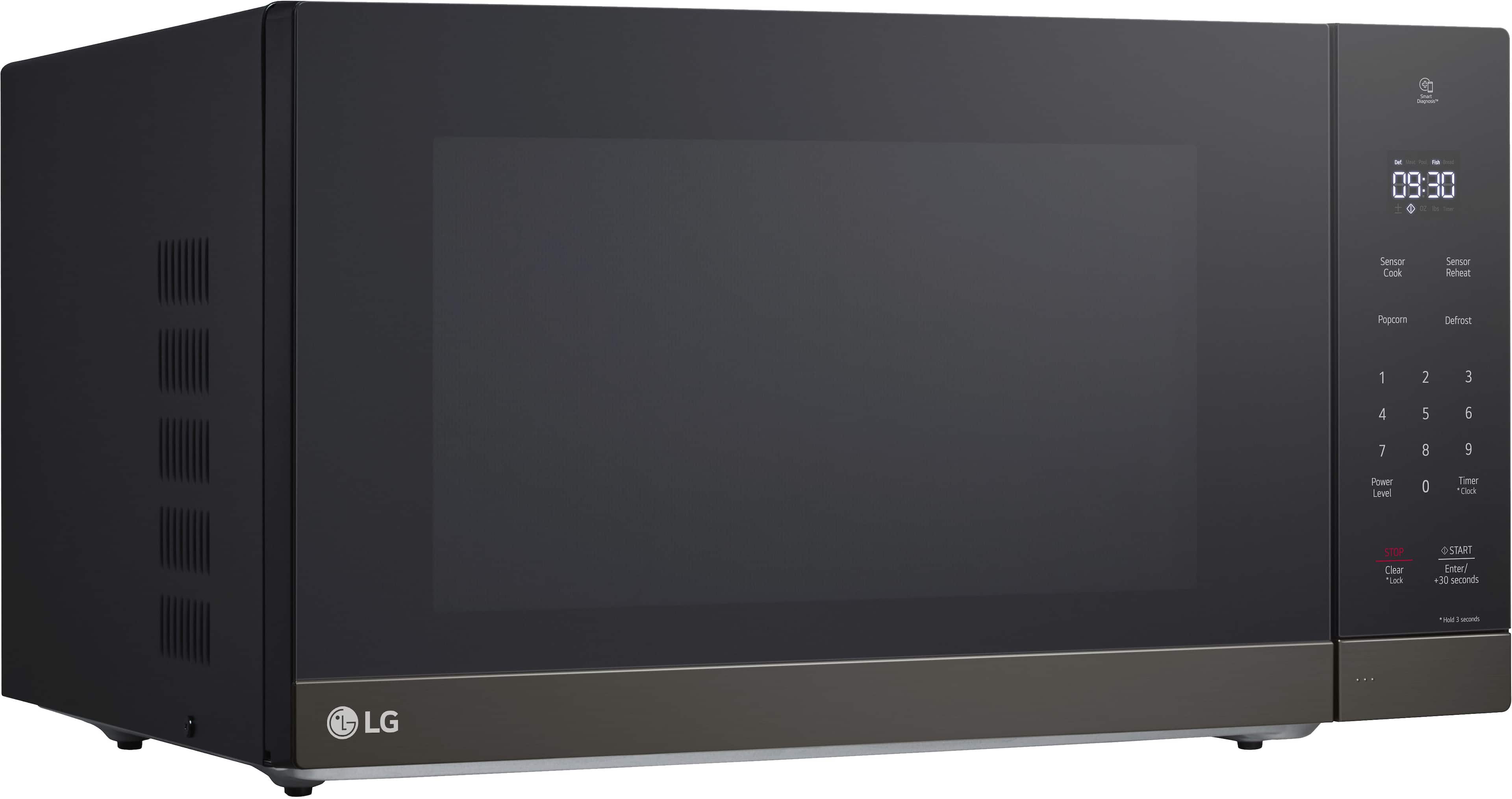 Angle. LG - 2.0 Cu. Ft. Countertop Microwave with Sensor Cooking and Smart Inverter - Black Stainless Steel.