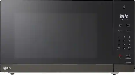 Front. LG - 2.0 Cu. Ft. Countertop Microwave with Sensor Cooking and Smart Inverter - Black Stainless Steel.