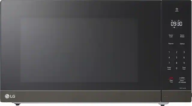 Front. LG - 2.0 Cu. Ft. Countertop Microwave with Sensor Cooking and Smart Inverter - Black Stainless Steel.