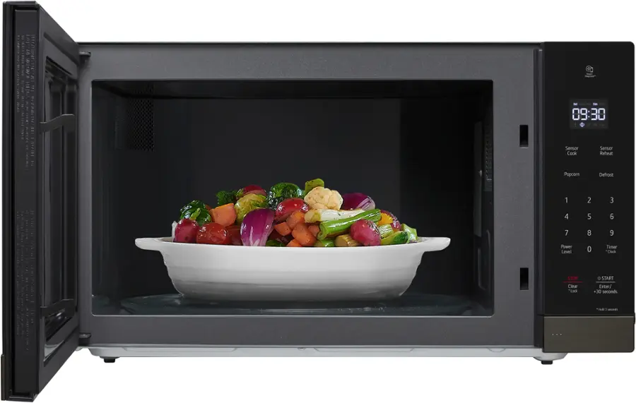 Alt View 11. LG - 2.0 Cu. Ft. Countertop Microwave with Sensor Cooking and Smart Inverter - Black Stainless Steel.