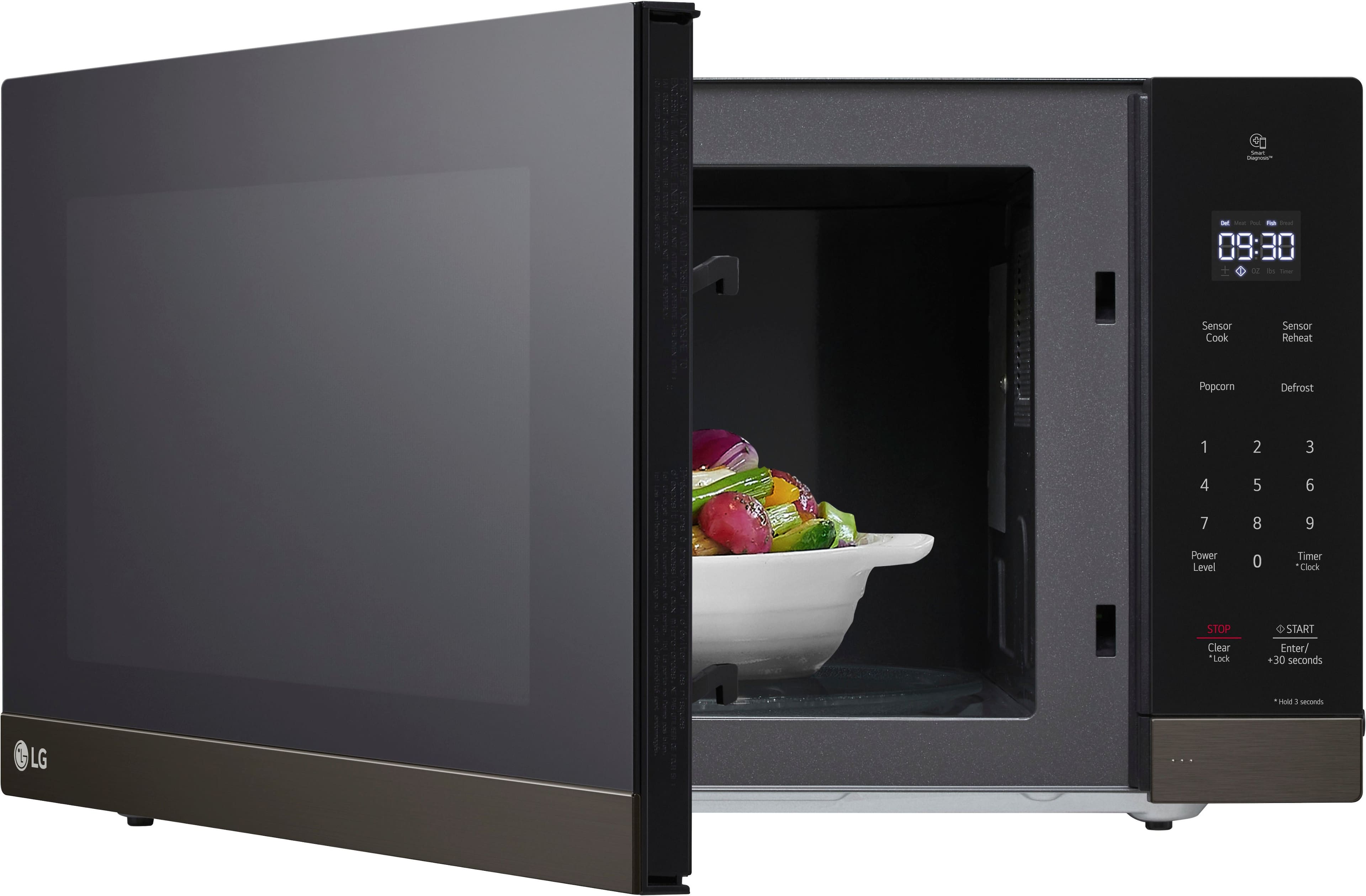 Alt View 14. LG - 2.0 Cu. Ft. Countertop Microwave with Sensor Cooking and Smart Inverter - Black Stainless Steel.