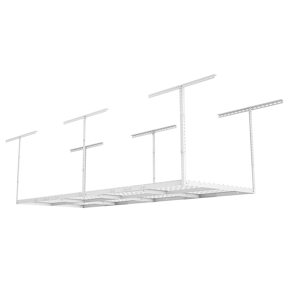 Angle View: FlexiSpot - Fleximounts 3 x 8 Foot Overhead Garage Rack 2 Pack with 4 Hooks - White