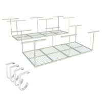 FlexiSpot - Fleximounts 3 x 8 Foot Overhead Garage Rack 2 Pack with 4 Hooks - White - Front_Zoom