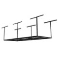 Angle. FlexiSpot - Fleximounts 3 x 8 Foot Overhead Garage Rack 2 Pack with 4 Hooks - Black.