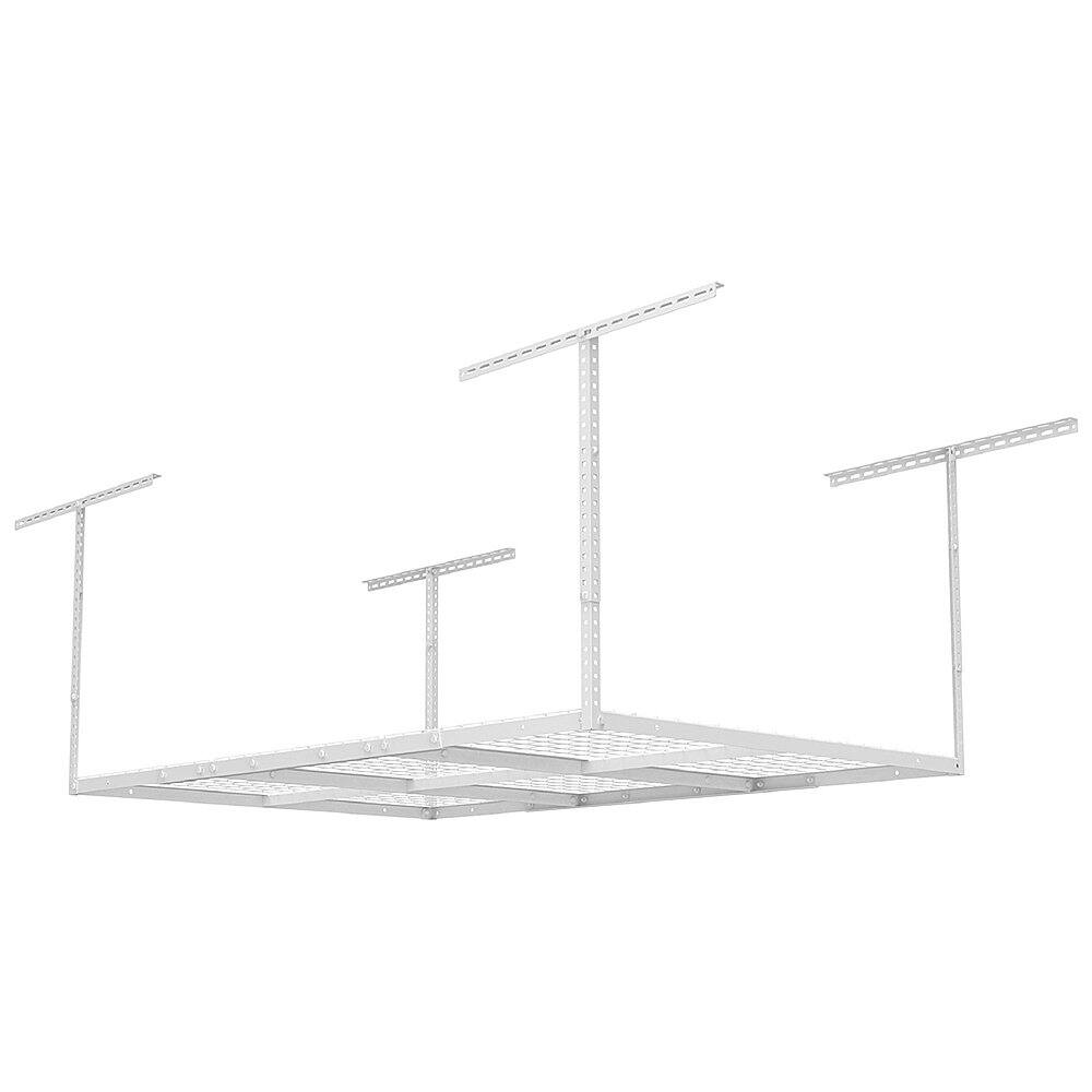 Angle View: FlexiSpot - Fleximounts 4 x 6 Foot Overhead Garage Rack 2 Pack with 4 Hooks - White