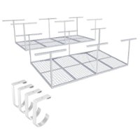 FlexiSpot - Fleximounts 4 x 8 Foot Overhead Garage Rack 2 Pack with 4 Hooks - White - Front_Zoom