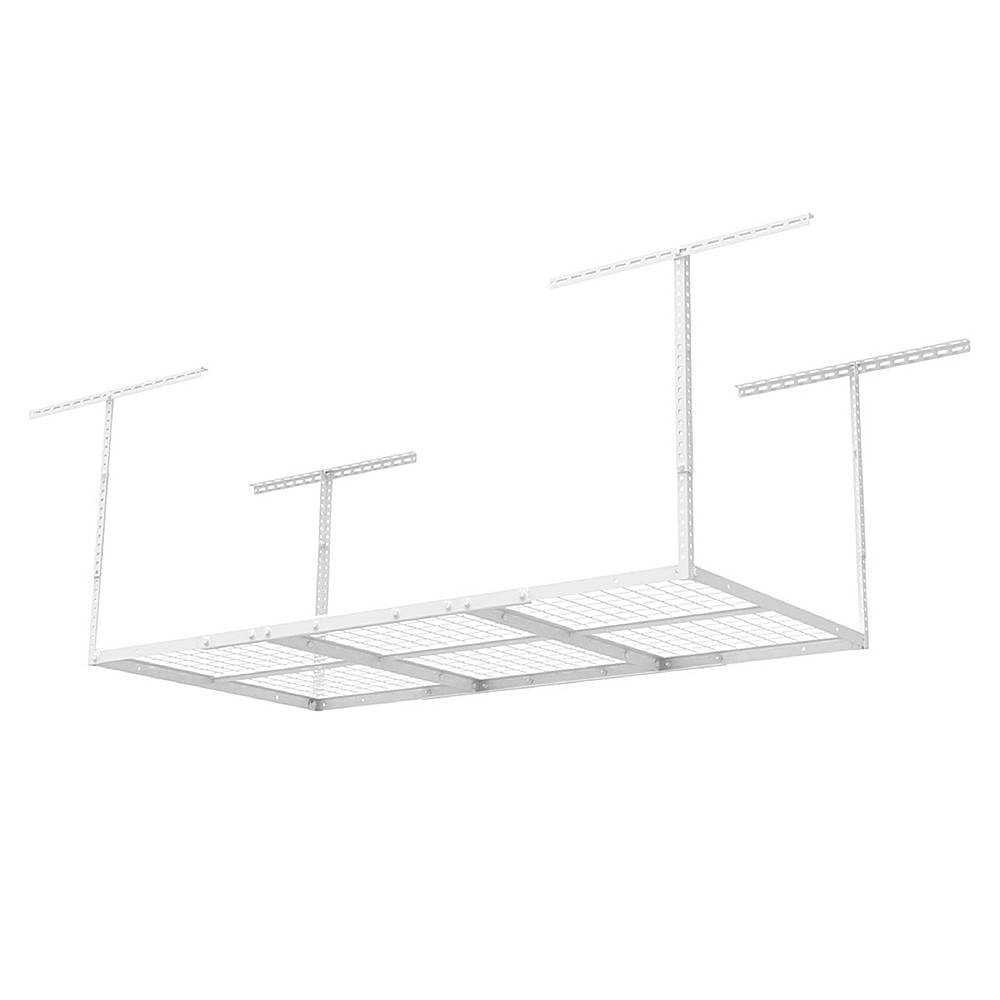 Angle View: FlexiSpot - Fleximounts 3 x 6 Foot Overhead Garage Rack 2 Pack with 4 Hooks - White