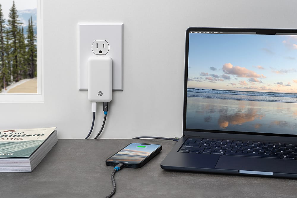 Alt View 15. Nimble - WALLY Ultra 65W Dual USB-C Wall Charger - White.