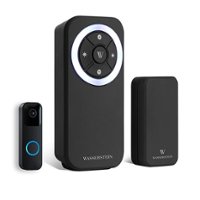 Wasserstein - Wireless Battery Operated Doorbell Chime Accessory for Blink Video Doorbell - Black - Front_Zoom