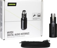 Shure - MVX2U XLR to USB Digital Audio Interface - Black - Front_Zoom