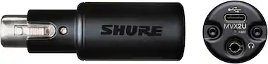 Shure - MVX2U XLR to USB Digital Audio Interface - Black - Front_Zoom